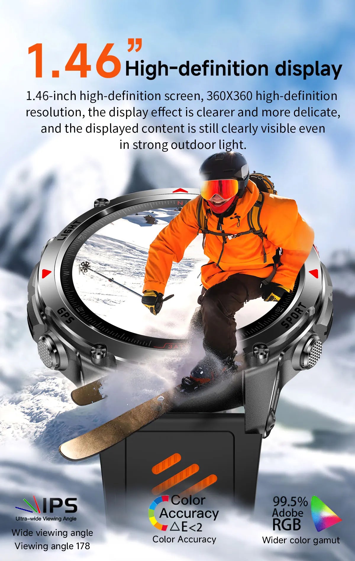 2025 New GPS Map Navigation Smart Watch Men Women Amoled Screen 3ATM Waterproof Sport SmartWatch Compass NFC BT Call Watches Men