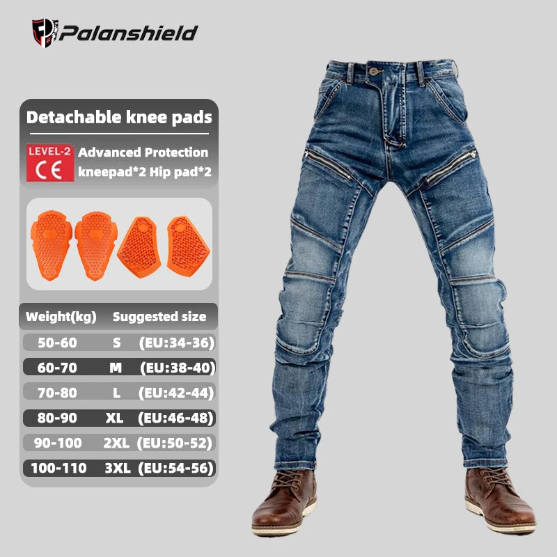 Men Moto Jeans Motorcycle Pants Protective Gear Touring Motorbike Trousers Motocross Pants CE Protective Gear Stretch Jeans