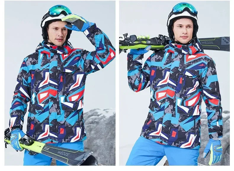 High Quality Men's Winter Waterproof Snowboard Jacket Pants Set Male Breathable Windbreak for Adults Ski Suits