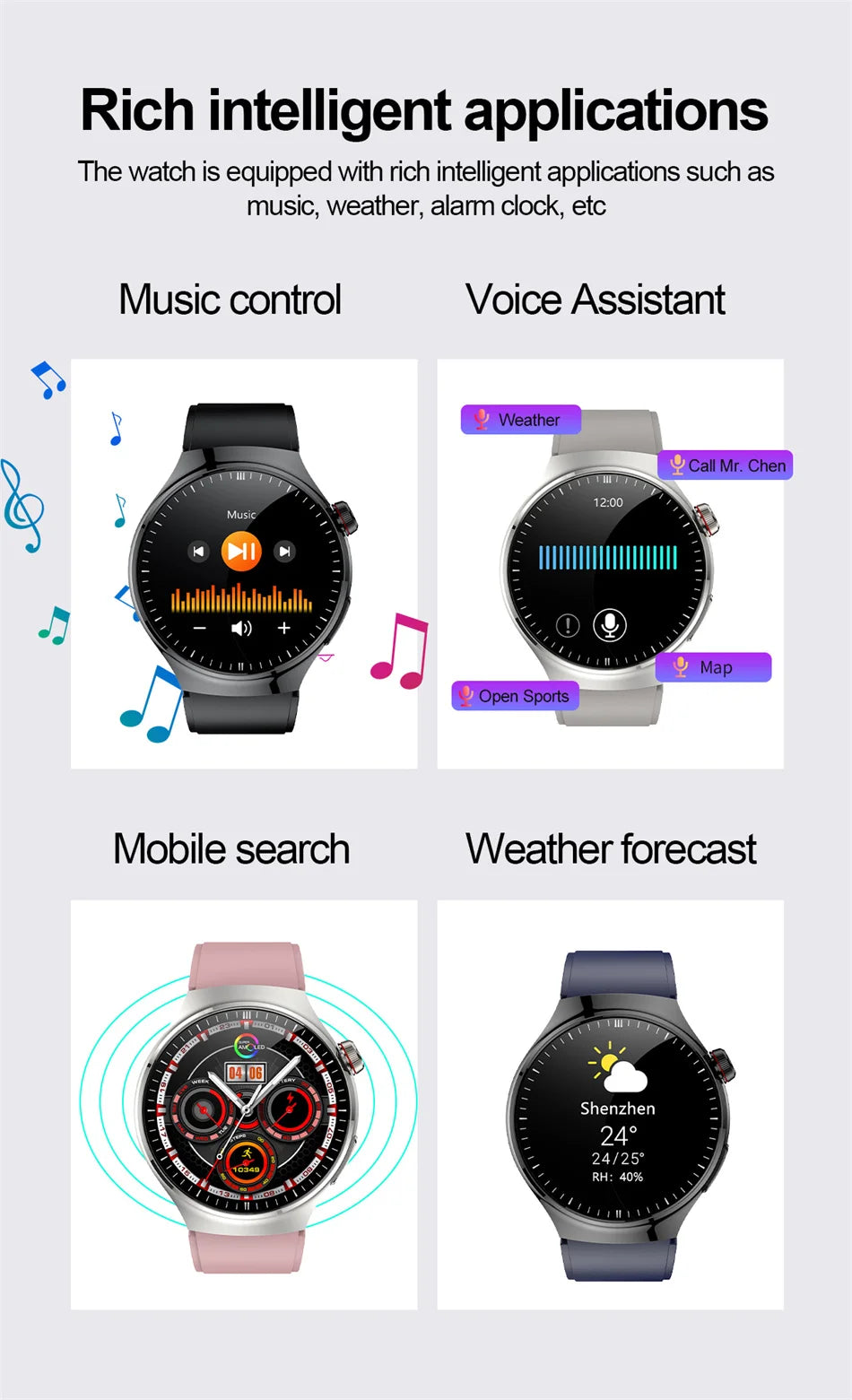2026New high-end Smart Watch Men Women Health Measurement Blood Oxygen Bp physical examination call exercise ECG Smartwatch Man