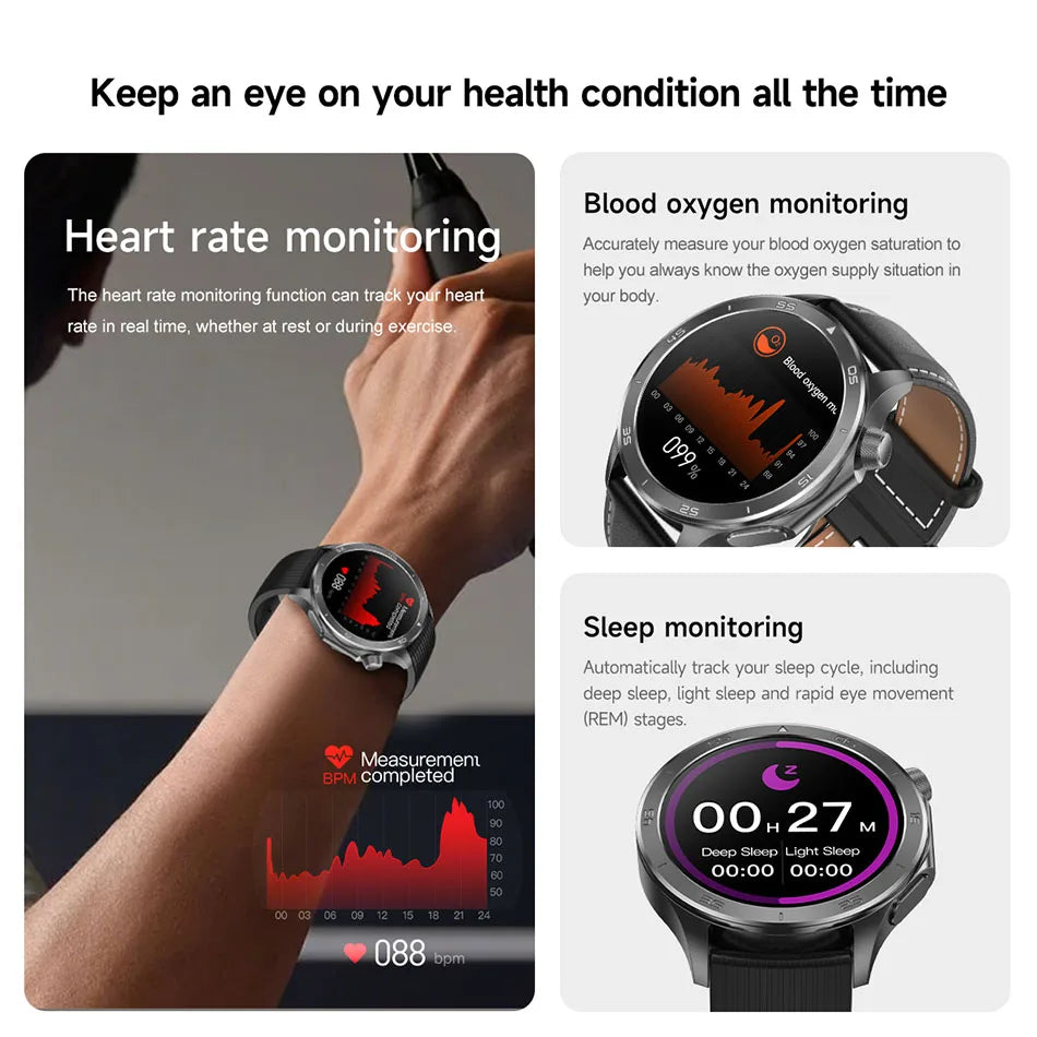 2025 New OPPO X2 Smart Watch Men's GPS Sports IP68 Waterproof Compass Heart Rate Blood Oxygen Bluetooth Call Smartwatches IOS