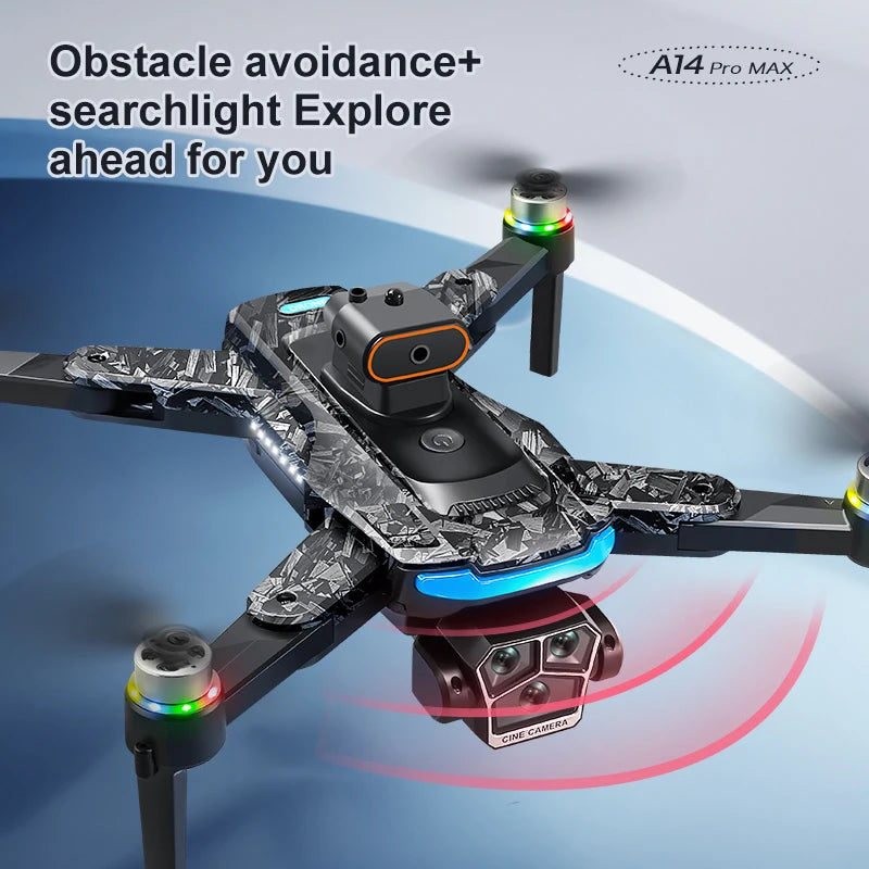 Upgrade A14 Pro Max Drone Aerial 8K HD Dual-Camera 5G WIFI GPS Brushless Motor Optical Flow Obstacle Avoidance RC Drone 10000M