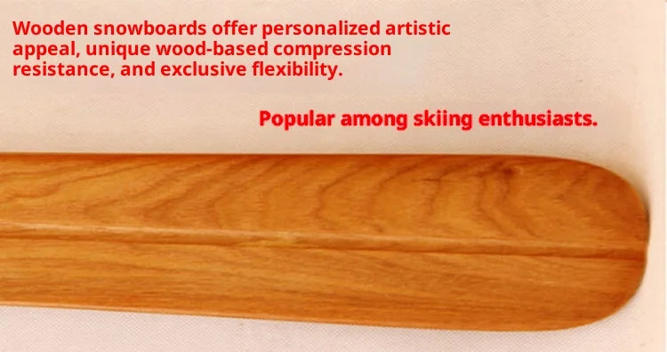 Natural Ash Wood Twin Tip Alpine Skis Adults Kids Vintage Wooden Skis Stylish High Quality Display Ready Snow Snowboard