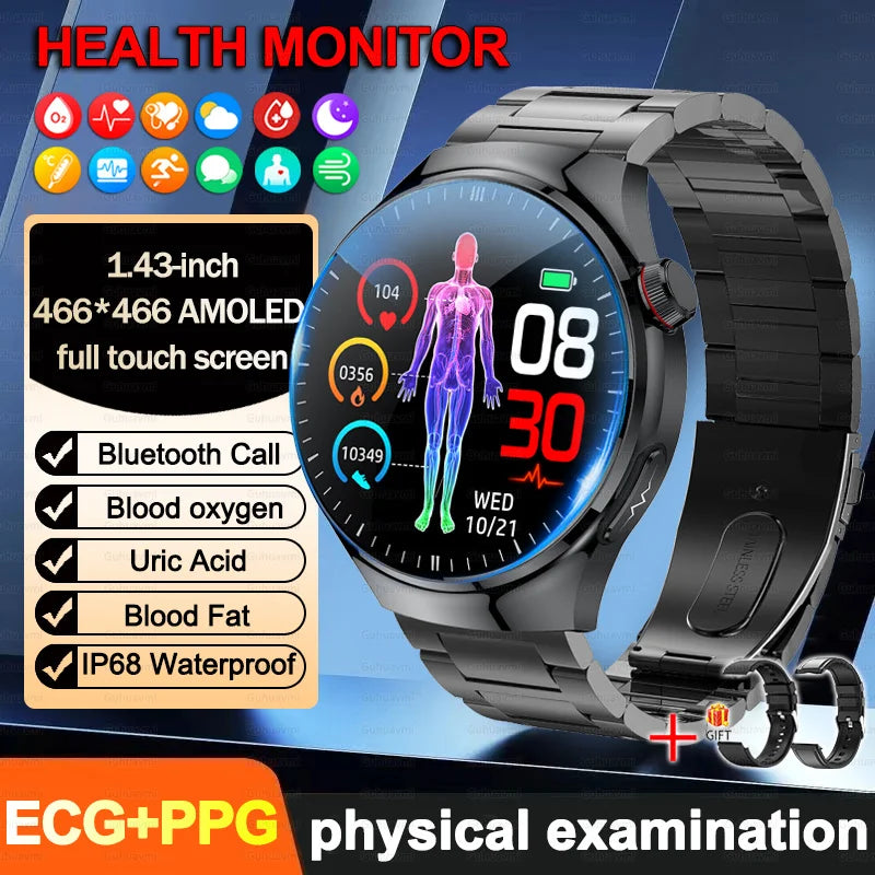 2026New high-end Smart Watch Men Women Health Measurement Blood Oxygen Bp physical examination call exercise ECG Smartwatch Man