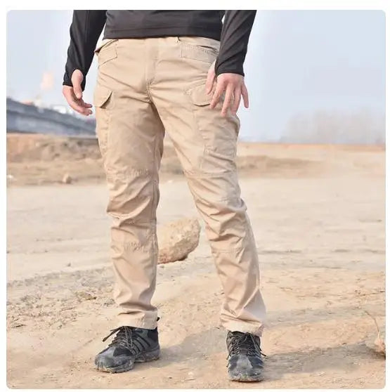 Mens Waterproof Cargo Pants Elastic Multiple Pocket SWAT Combat Trousers Outdoor Joggers Pant Tactical Hiking Hunting Pants Men