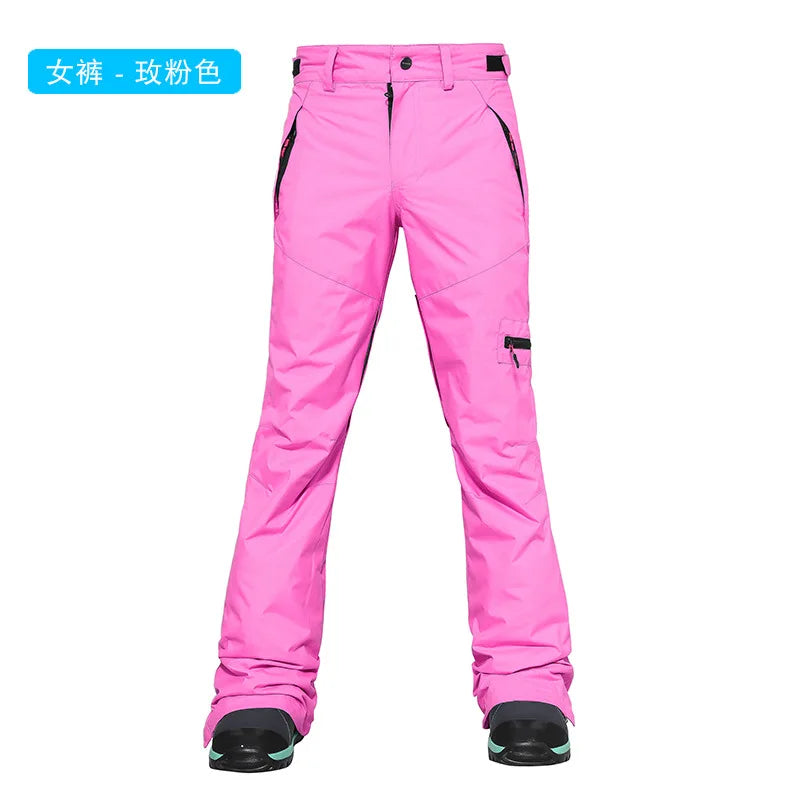 Skinny Snowboard Ski Pants Women's and Men's Snow Pants Waterproof Wind Warm Snow Pants Slim Ski Suit