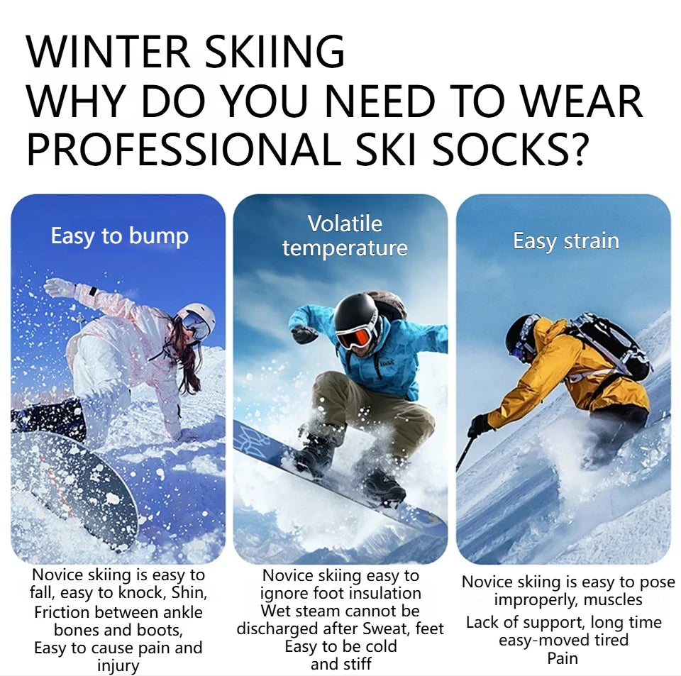 Adult Thermal Winter Ski Socks Men Women Warm Outdoor Cycling Snowboarding Sports Thermosocks Camping Hiking Stockings