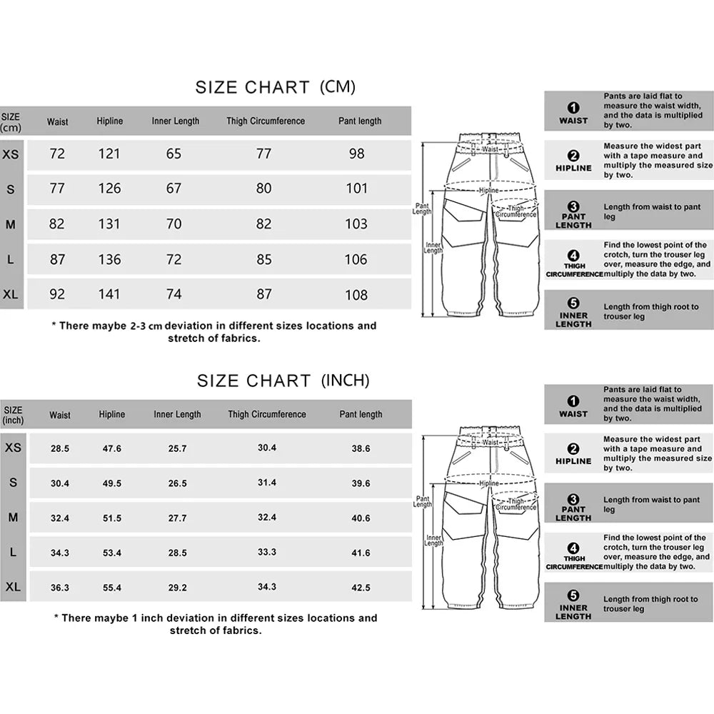 Men Baggy Wear-resistant Skiing Pants Women Insulated Loose Pockets Winter Trousers Outdoor Sports Waterproof Clothes 2025 Warm