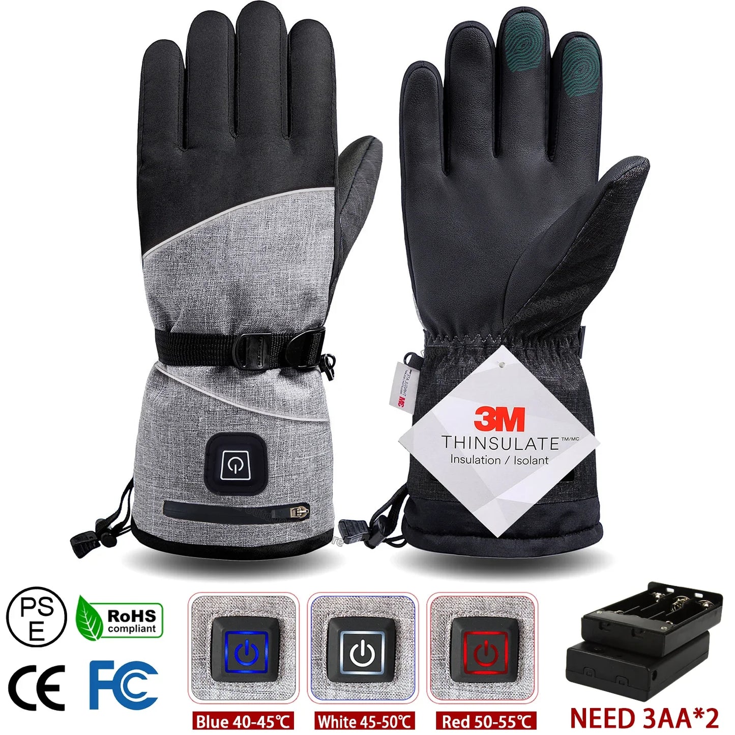 3M Cotton Heating Gloves Winter Hand Warmer Electric Thermal Gloves Waterproof Heated Cycling Motorcycle Bicycle Ski Outdoor