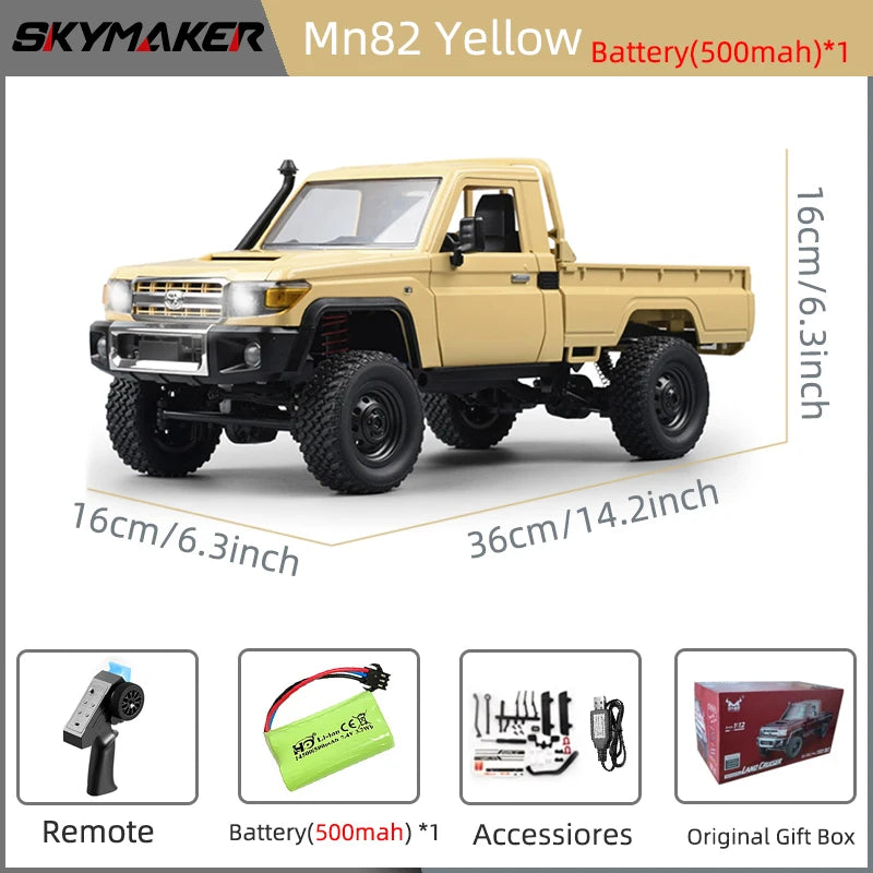 1:12 Rc Car Skymaker Mn Model Mn82 Retro Full-scale Simulation LC79 RTR 2.4g 4WD 280 Motor Remote Control RC Truck Model Car Toy