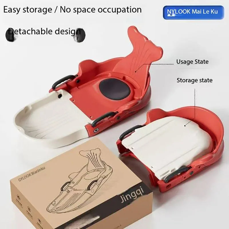 High back snowboard, children's thick and wear-resistant snow toboggan, snowboard, sled, outdoor skateboard, ice skates