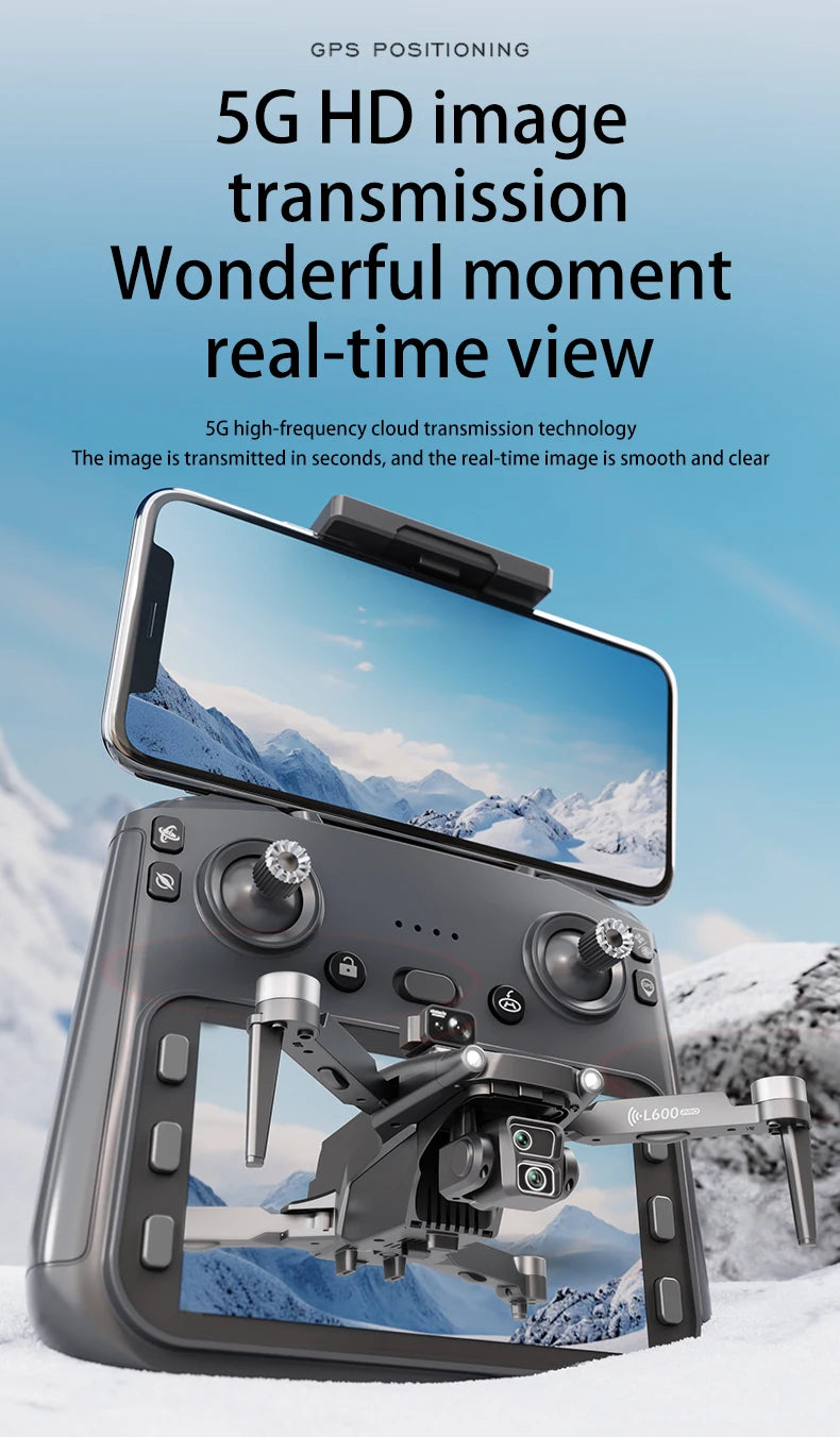 L600-1/L600 PRO MAX Remote control drone with screen Dual camera 4K Professional dron with camera GPS FPV quadcopter 3KM flight