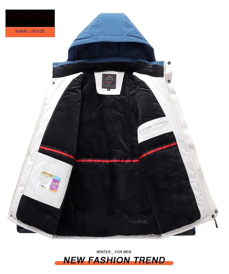 Winter Ski Suit Men Snow Parkas Super Warm Windproof Outdoor Sports Skiing Fleece Jackets and Pants Male Snowboard Wear Overalls
