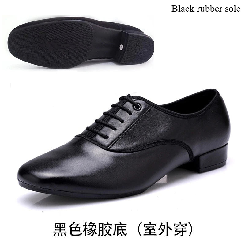 Leather Men Dance Shoes Sports Square Shoe for Men Adult Soft Dance Latin Shoes Modern Waltz Male Sneakers Increase