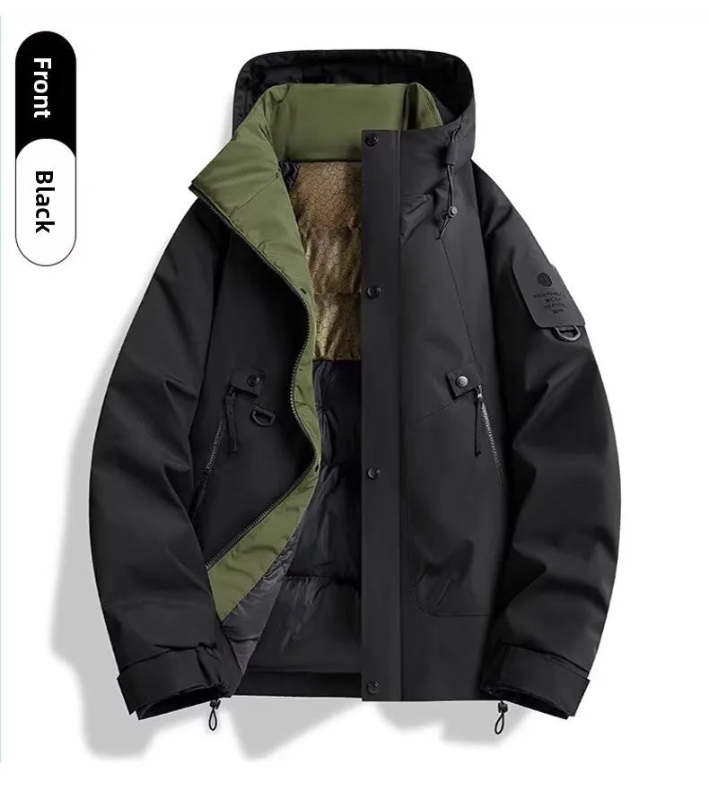 2025 New Men's Winter Coat Thickened and Warm Loose Cotton Jacket Outdoor Ski Jacket Padded Jacket