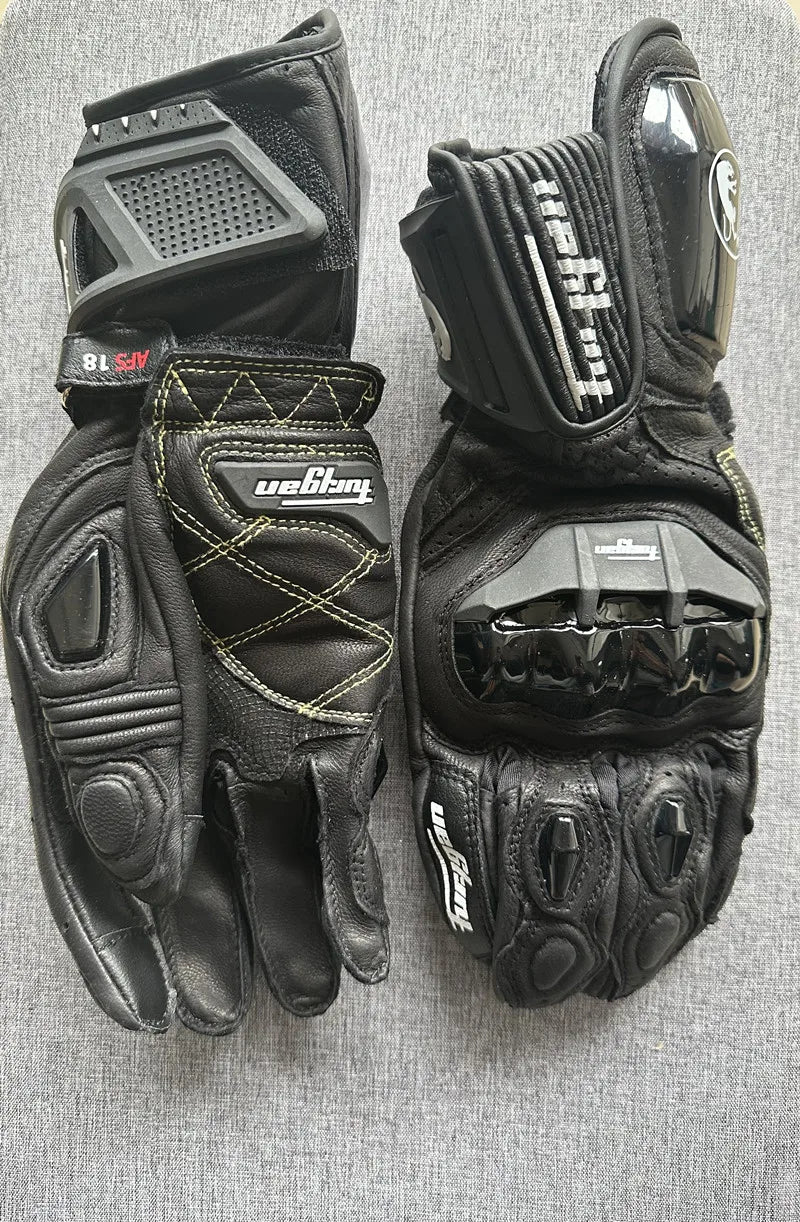 Genuine Leather Motorcycle Gloves Men's Windproof Outdoor Riding Motocross Gloves Touch screen Motociclismo Protective Equipment