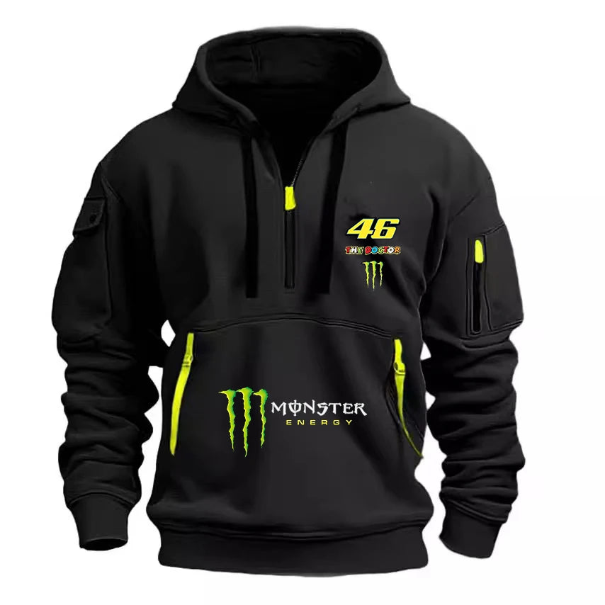 2026 Magic Claw Energy Men's Hooded Jacket Winter Warmth Half-Zip Outdoor Sport Pullover Autumn/Winter Outdoor Shirt