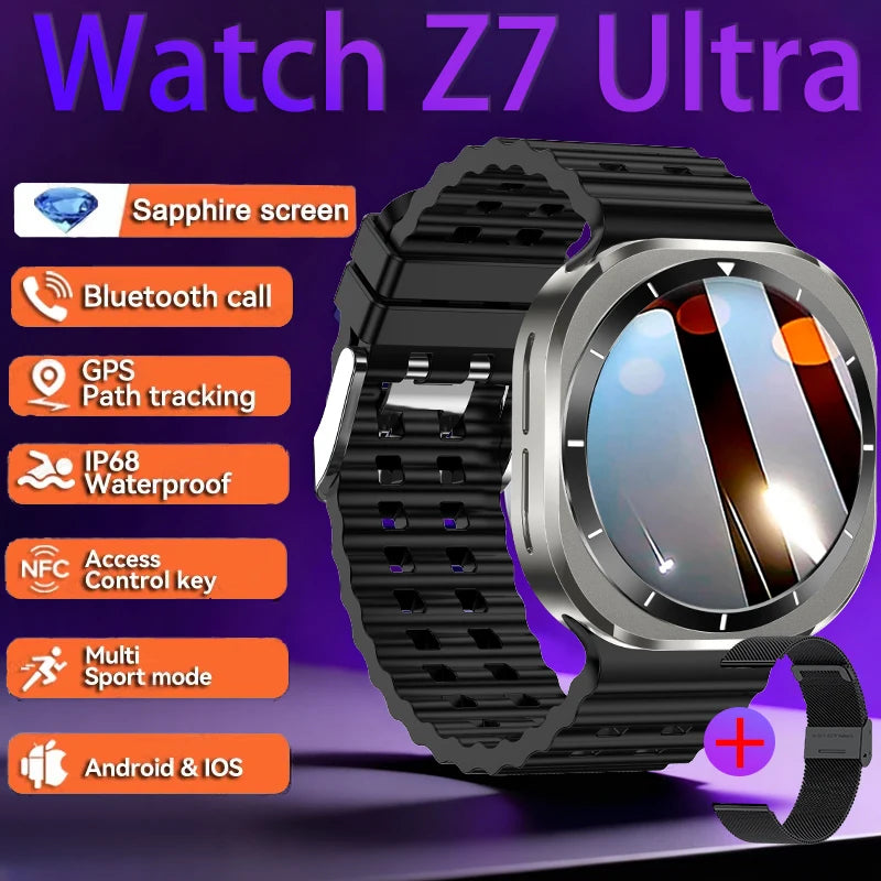2026 New Watch 7 Ultra Smart Watch Men 3D Display Sport SmartWatch GPS NFC Compass Blood oxygen Smartwatch Women For Android IOS
