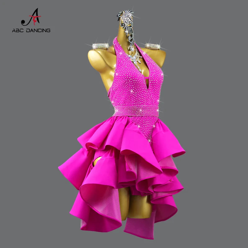 Latin Dance Competition Dresses Dancewear Skirt Womens Top Suit Female Urban Ballroom Girls Sexy New Costume Sport Party Clothes