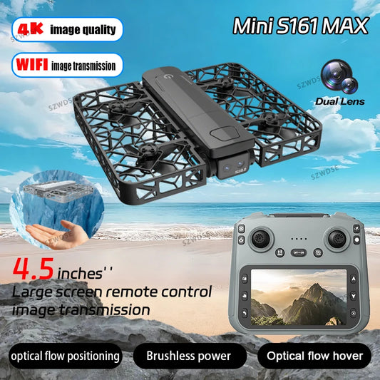 2025 NEW S161 MAX MIni Drone Cam 4K HD Professinal Dual Camera 4.5-inch screen UAV With screen brushless motor Quadcopter Drones