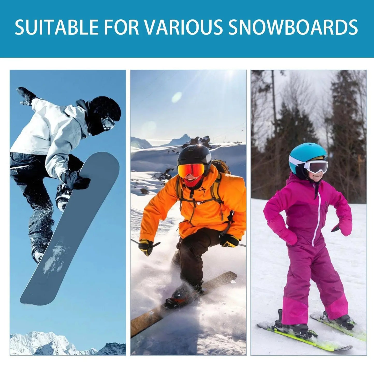 Snowboard Grip Pad 10 Pieces Snow Sport Equipment Pentagram Studs Snowboard Grip Pad for Women Men Adults Teens Beginners