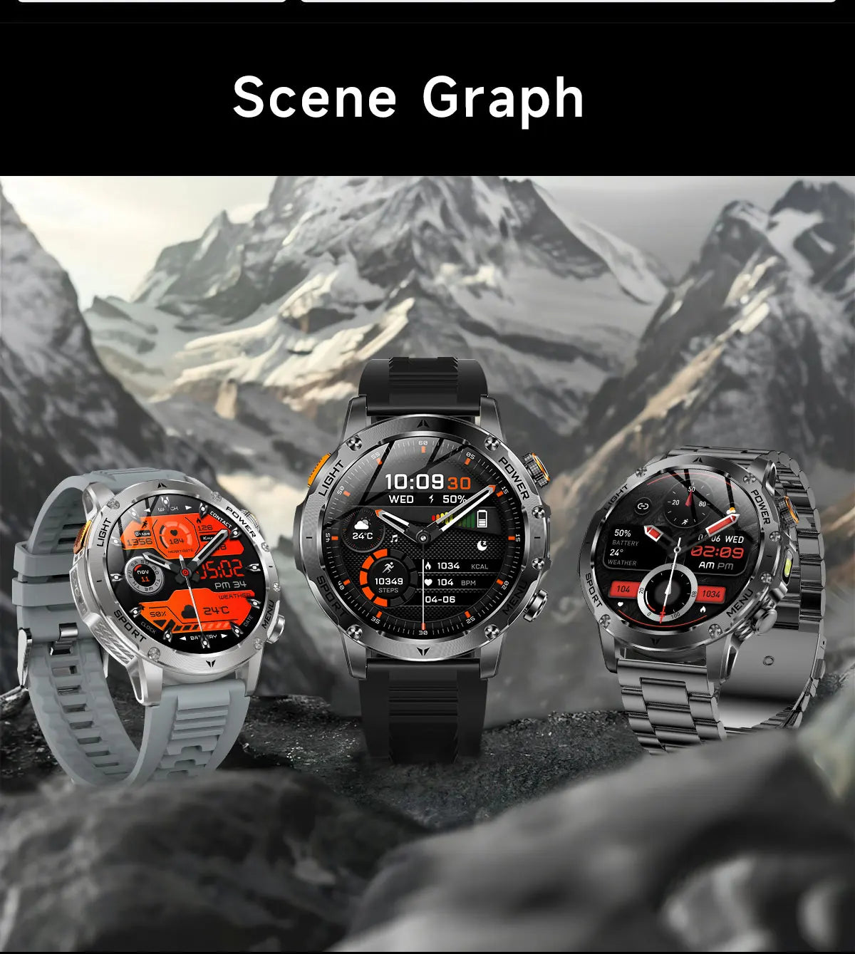 2025 Men 1.7-inch AMOLED Screen Smart Watch 1000mAh Battery Heart Rate Bluetooth Call NFC GPS Tracker Sports Fitness Watches New