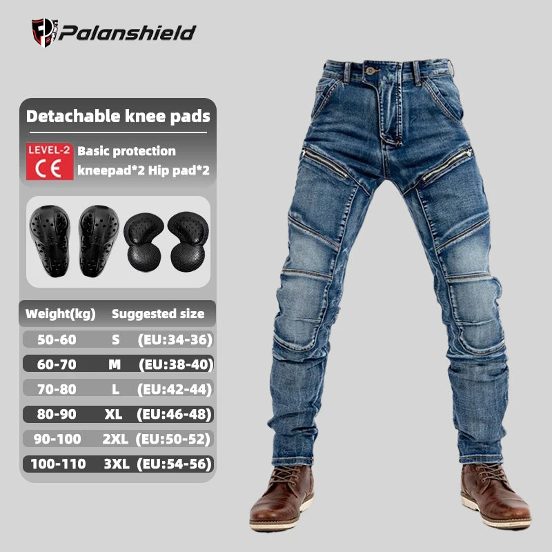 Men Moto Jeans Motorcycle Pants Protective Gear Touring Motorbike Trousers Motocross Pants CE Protective Gear Stretch Jeans
