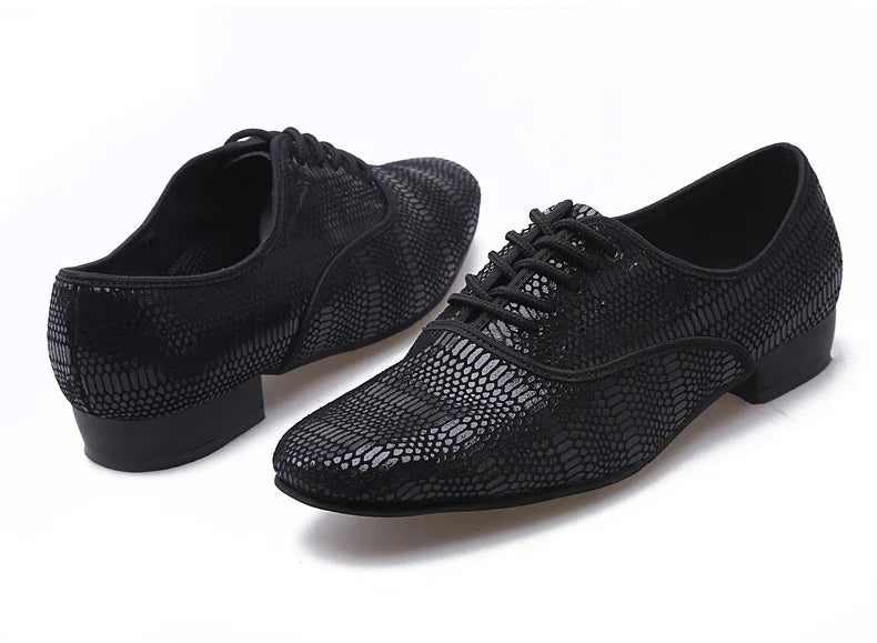 Breathable Tango Dance Shoes Men Latin Dance Shoes Snakeskin Sneakers Leather Jazz Modern Ballroom Dancing Sports Shoes Man