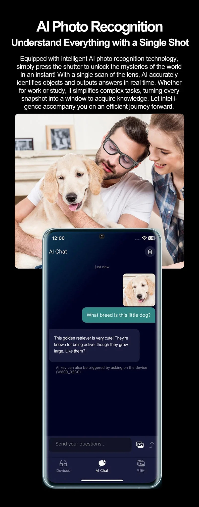 OnePlus AI Smart Glasses Photo Sense Camera Bluetooth Music Call Intelligent Recording Ip65 Waterproof Bluetooth Glasses New