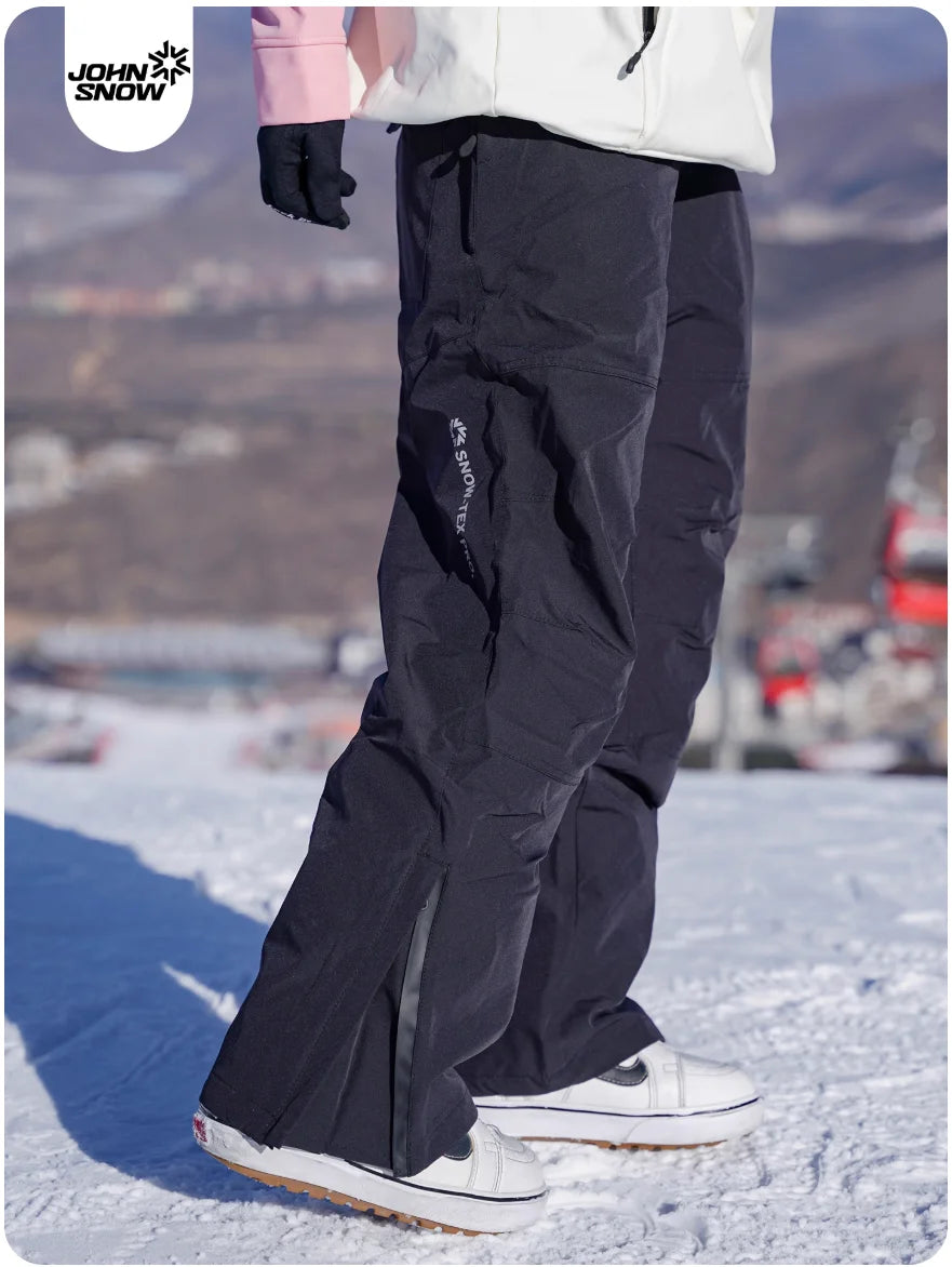 John Snow 2025 Unisex 3L Snow Pants Waterproof Windproof Insulated Cargo Wide-Leg Ski Pants for Men & Women Outdoor Snow Sports