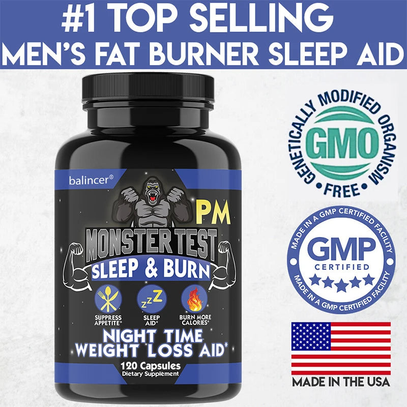 Nighttime Fat Burning Supplement - with Natural Plant Extracts & Magnesium, Zinc, Weight Management, Unisex