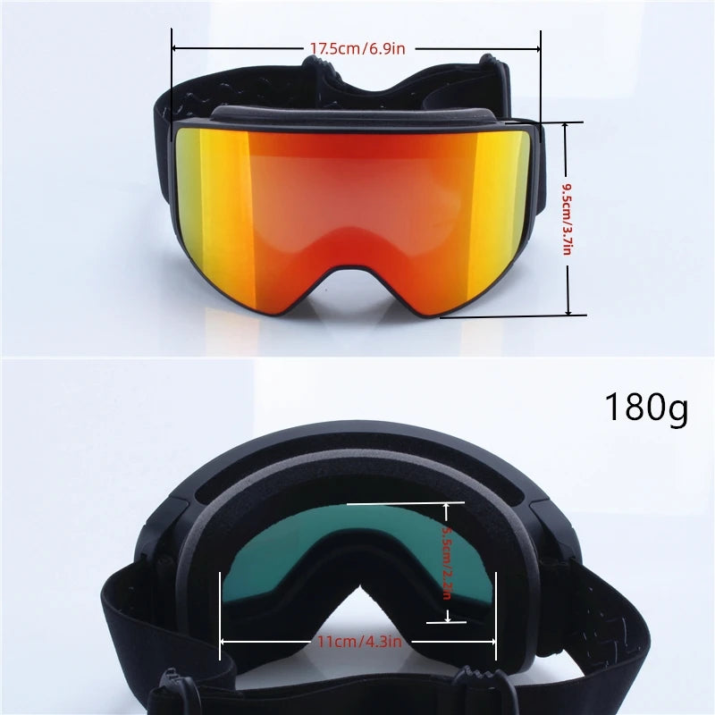 Magnetic Lens Snow Goggles Double Layer Anti-Fog UV Protection for Skiing Snowboarding High-definition Clarity Unisex Skiing