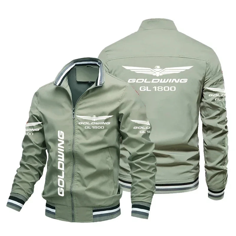 Honda Motorcycle Gold Wing GL1800 Print Jacket Biker Racing Team Custom Bomber Jacket Oversized Windbreaker Honda Men Clothing