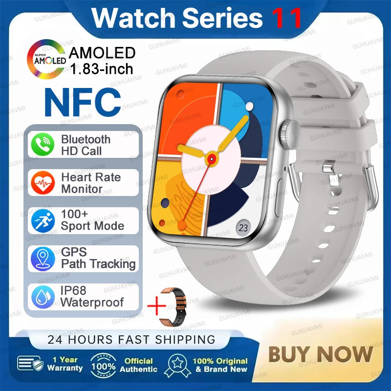 2026 New For iOS Watch Series 11 Smart Watch Ultra HD AMOLED GPS NFC Heart Rate IP68 Waterproof Sport Fitness Call Smartbracelet