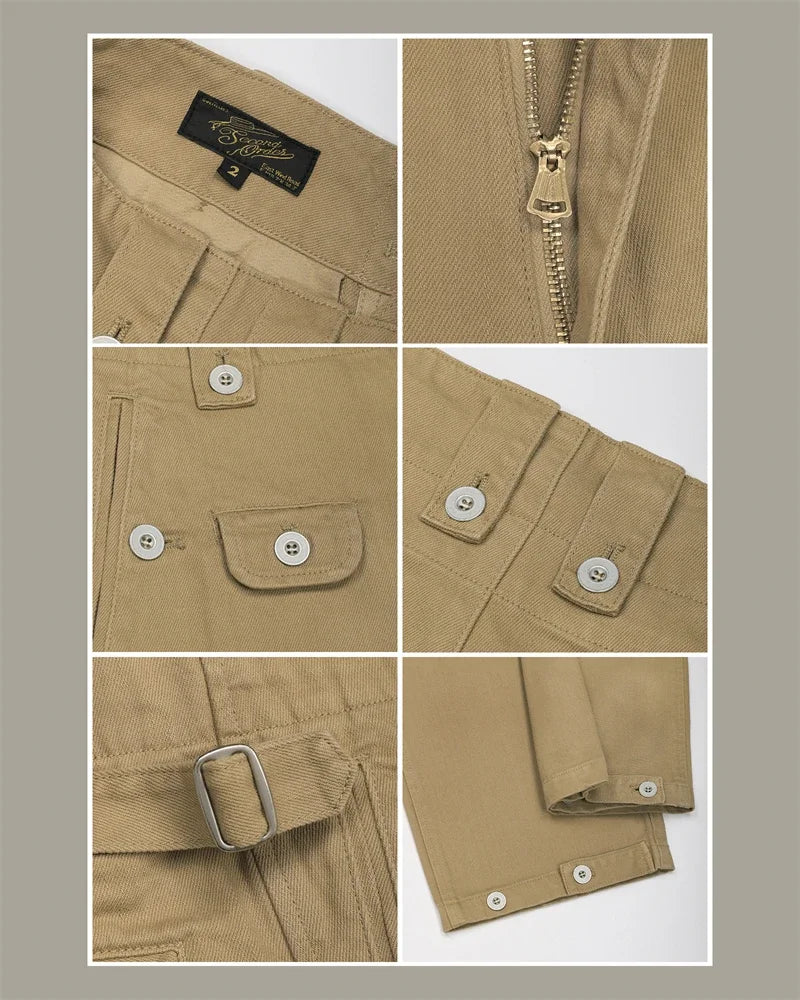 Second Order Army M40 Cargo Pants German Style Vintage Inspired Chino Trousers
