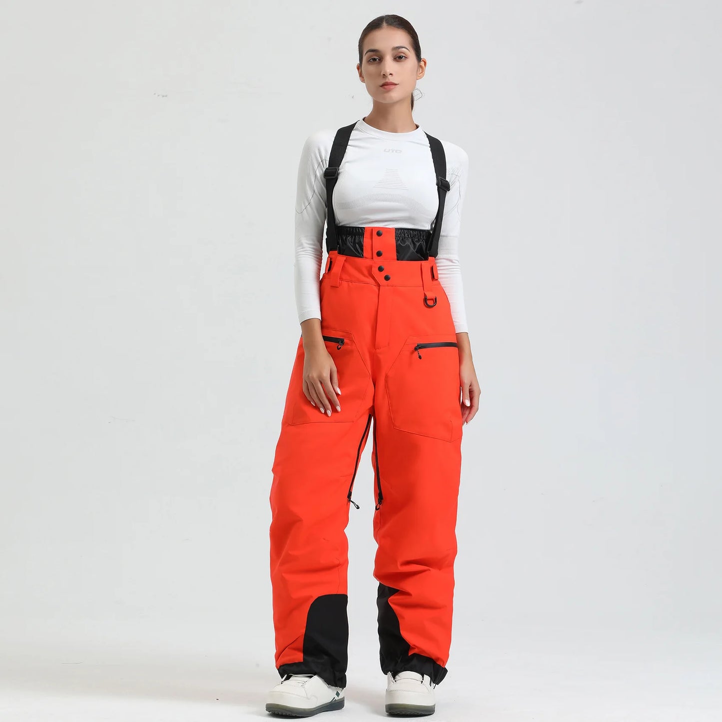 Gsou Outdoor Sport Mountain Female Ski Pants Winter Waterproof Men Women Snowboard Overalls Suspender Snowpants Warmth -40 degre