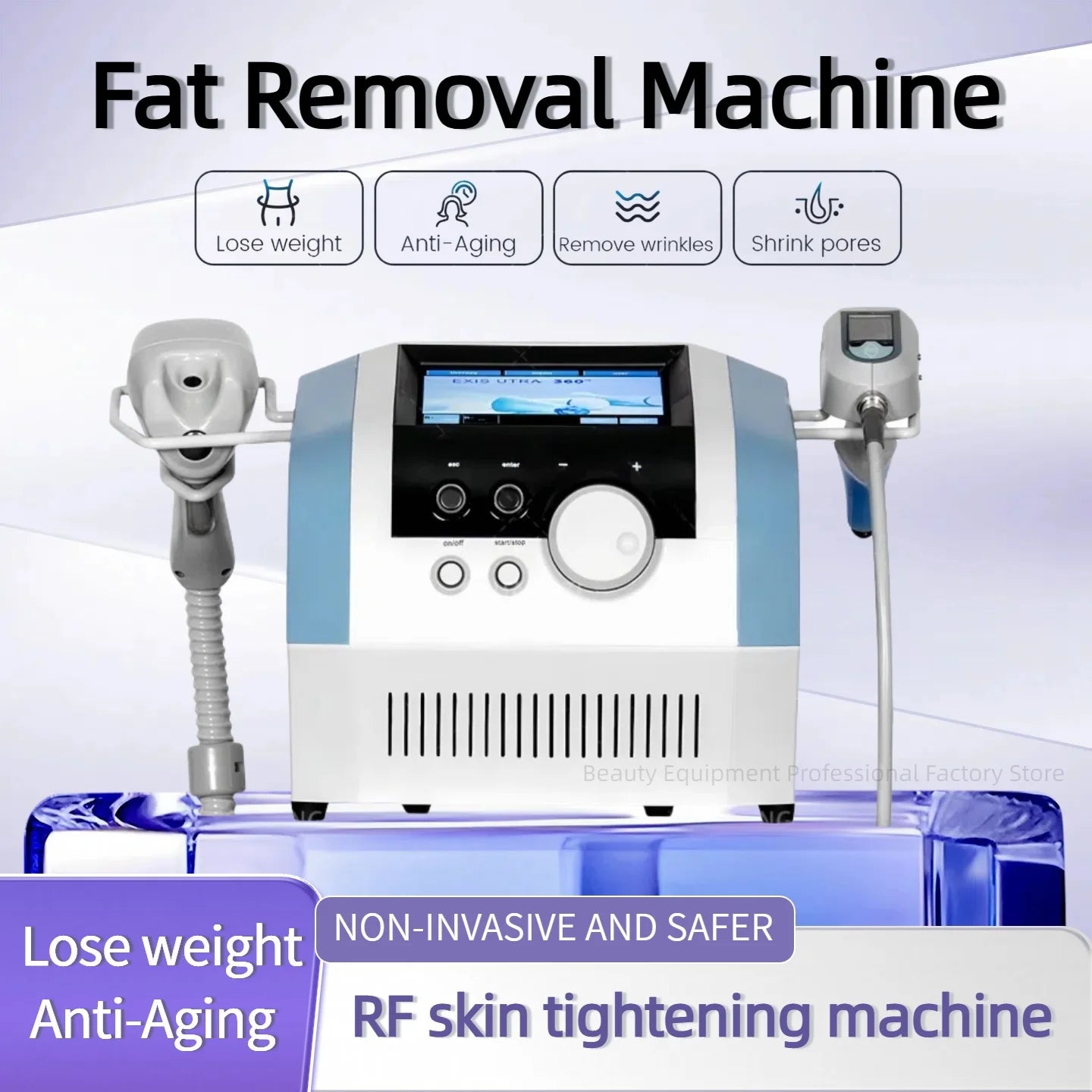 Portable NEO Device Slimming Machine Ultrasonic Fat Removal Wrinkle Removal Face Slimming Double Handle Super Strong 360 Degree