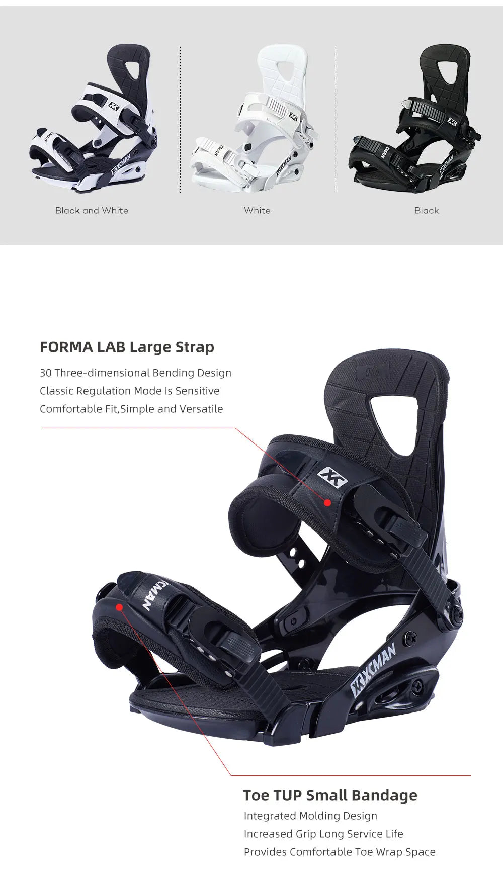 XCMAN All-Mountain Snowboard Bindings Unisex