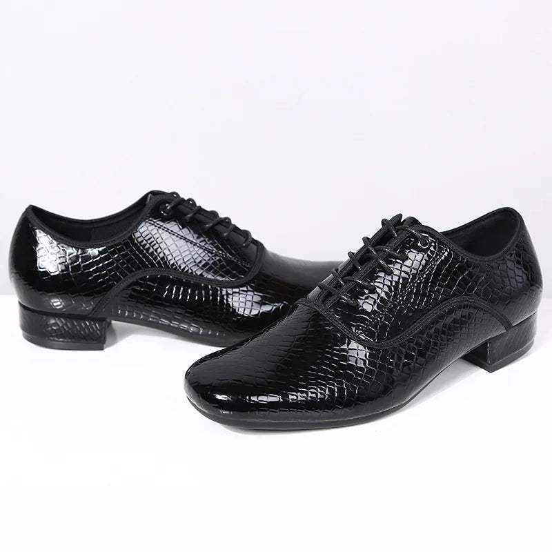 Breathable Tango Dance Shoes Men Latin Dance Shoes Snakeskin Sneakers Leather Jazz Modern Ballroom Dancing Sports Shoes Man