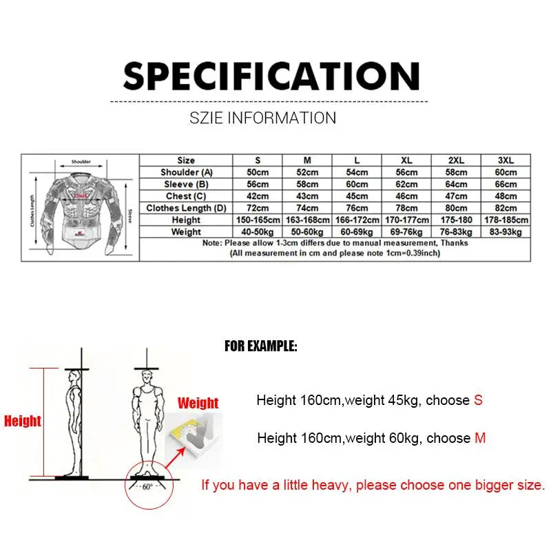 5XL Motorcycle Jackets Men's Full Body Armor Protection Jackets Motocross Enduro Racing Moto Protective Equipment Clothes