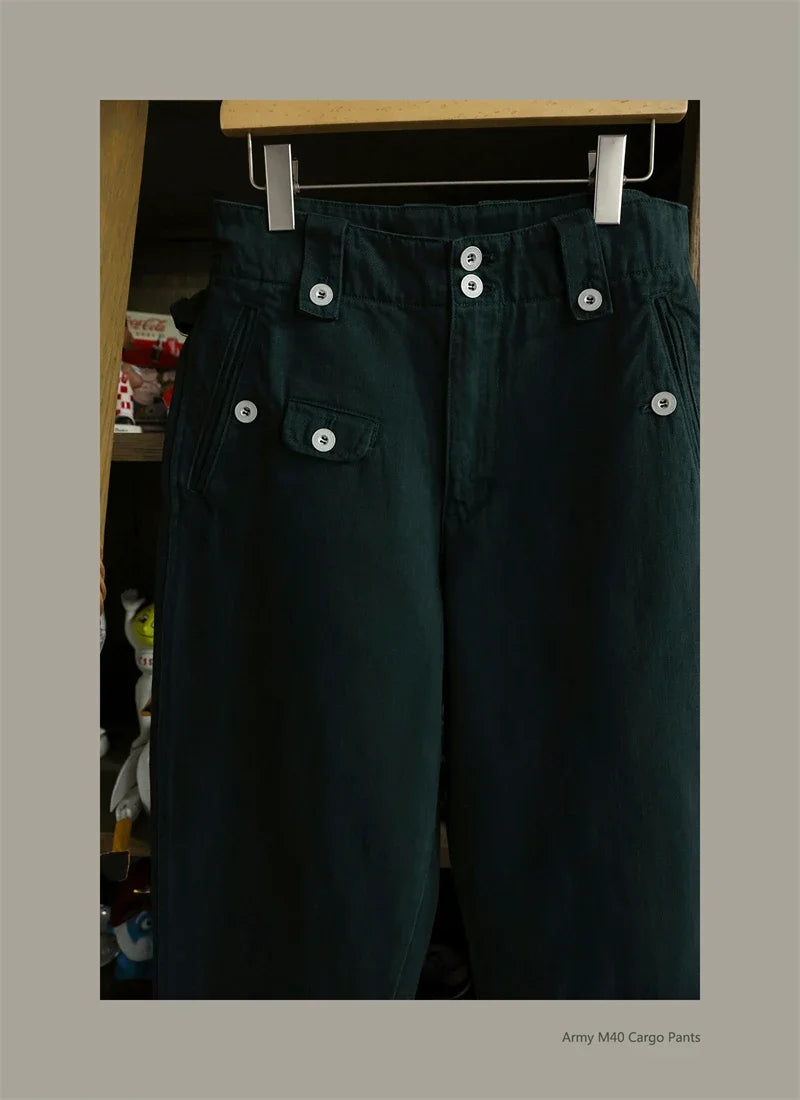 Second Order Army M40 Cargo Pants German Style Vintage Inspired Chino Trousers