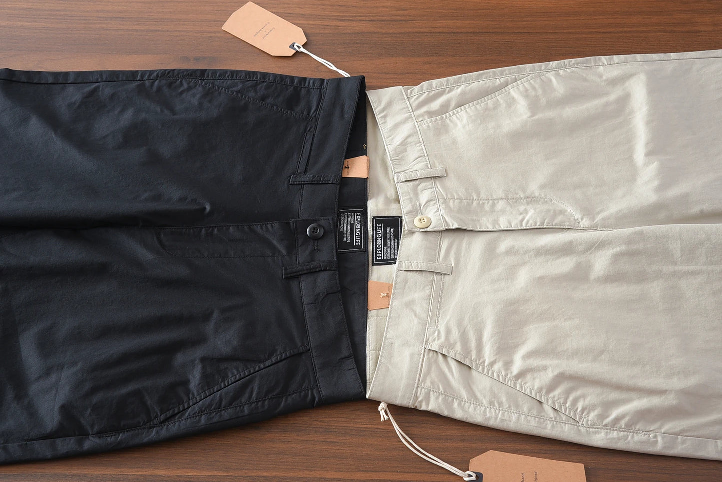 2025 Summer New American Retro Thin Micro Elasticity Casual Pants Men's Simple 97% Cotton Slim CHINO Business Straight Trousers