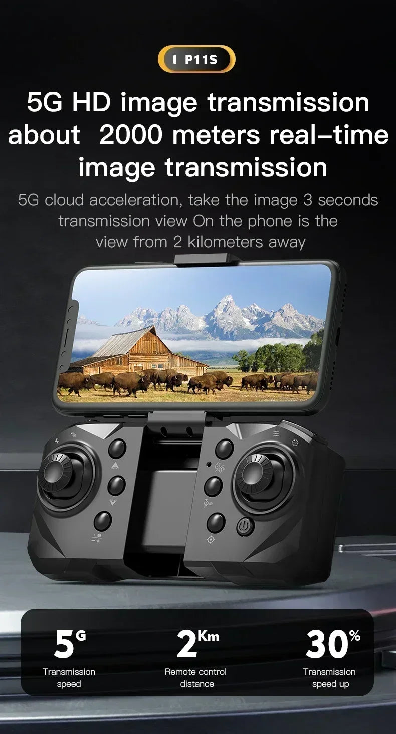 New P11 Max GPS Drone 8K HD 5G Professional Aerial Photography Dual Camera Obstacle Avoidanc Brushless Quadrotor 20000M 2026