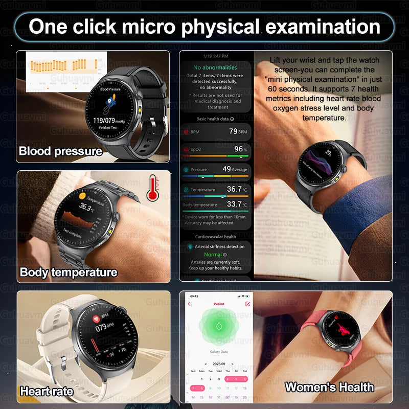 Nursing Grade Health Smartwatches For Men Women Precision Detection Heart Rate Blood Fats Uric Acid Blood Pressure ECG Smart Wat