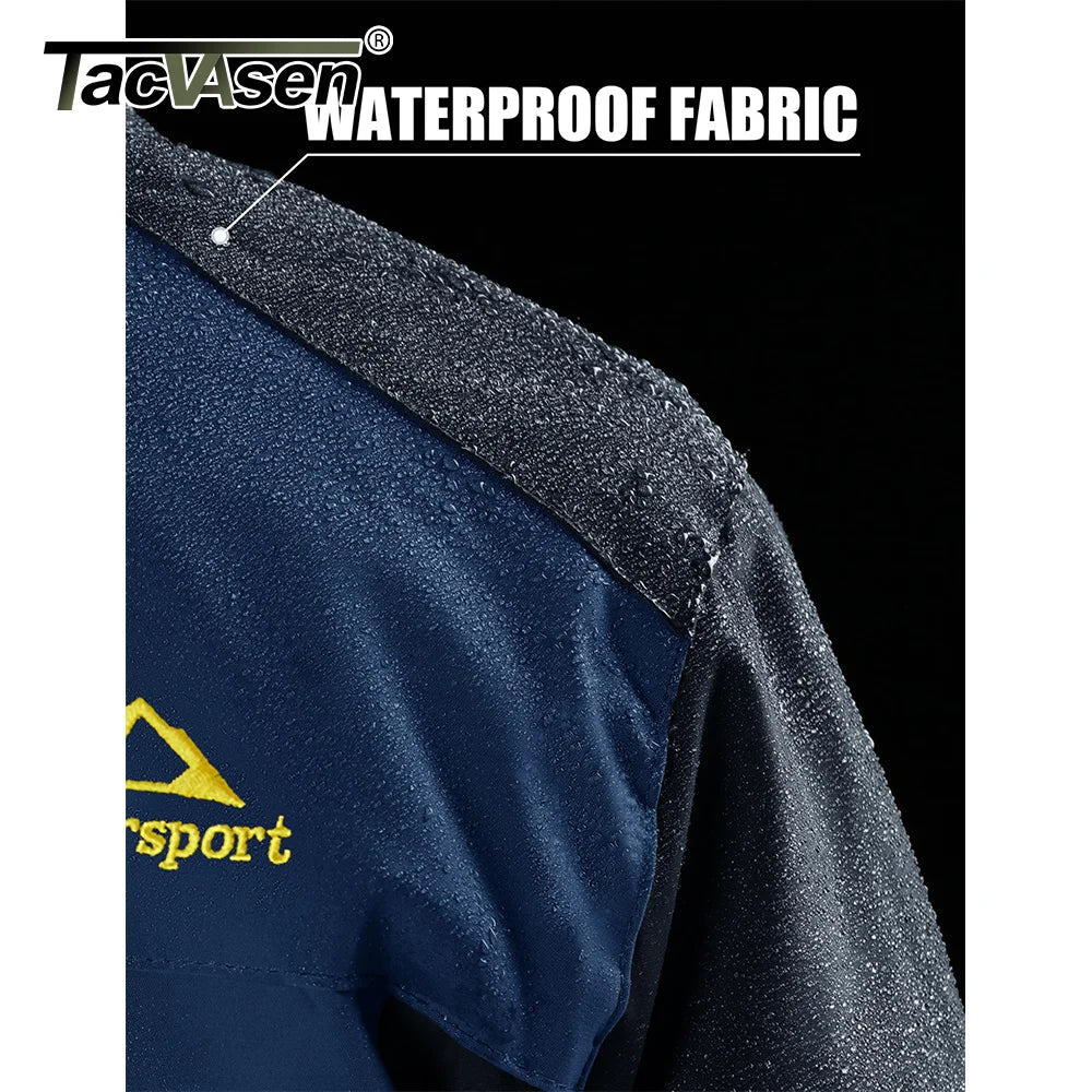 TACVASEN Winter Fleece Lining Jackets Waterproof Mens Ski Snowboard Parka Windproof Removable Hoodie Coats Casual Windbreaker
