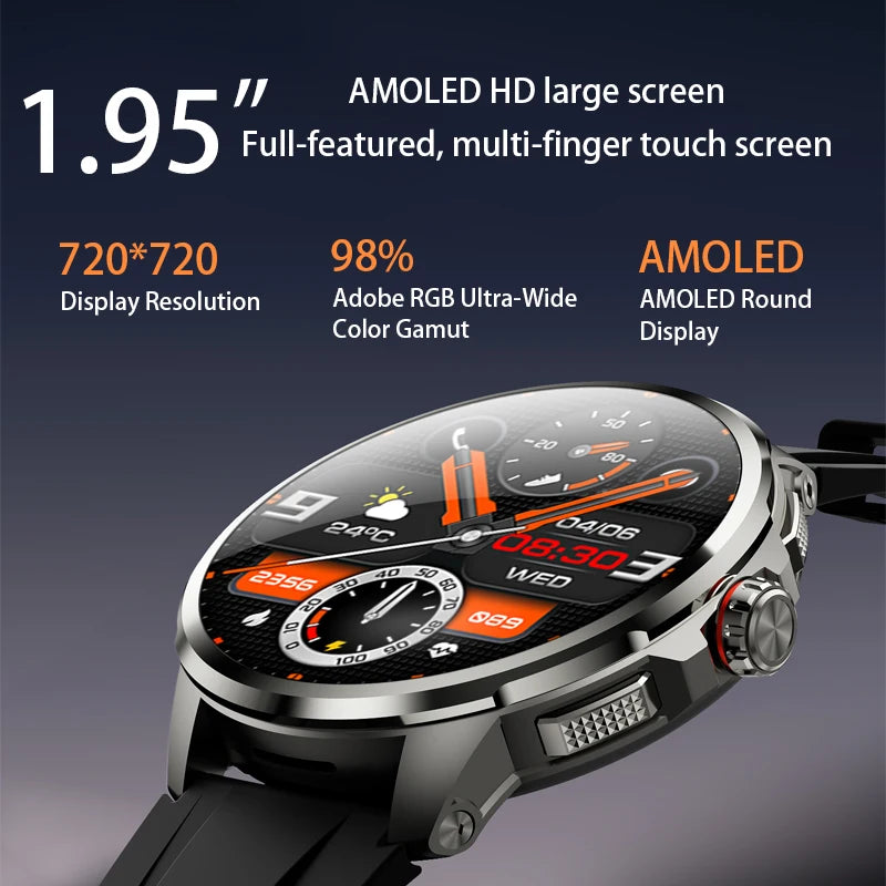 Original H99 Smart Watch Android Watches Amoled Smartwatch With 190° Rotary Camera Google Play Store 1.95inch Amoled Screen