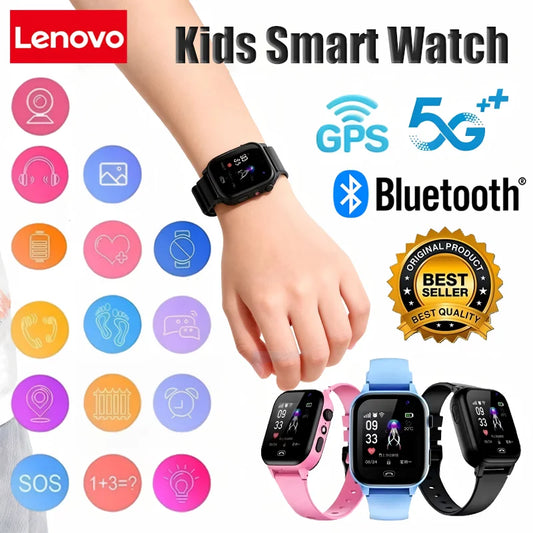 Lenovo Kids Smartwatch 4G Wifi GPS SOS Location Video Call Analogue Card Waterproof Watch Camera Boys Girls Upgrade New Watch