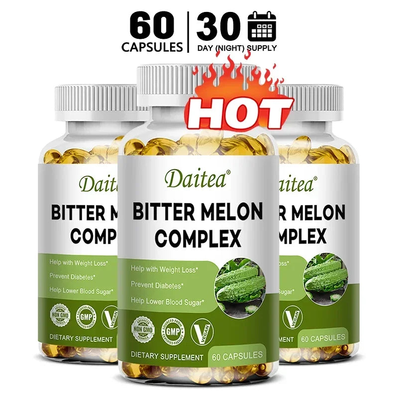 Natural bitter melon extract capsules help lower blood sugar, prevent heatstroke, and supplement daily multivitamins to burn fat