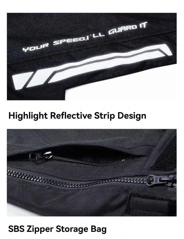 Motorcycle Riding Pants Quick Release CE2 Certified Protective Gear Winter Warm Water-Resistant No-Shoe Removal Reflective