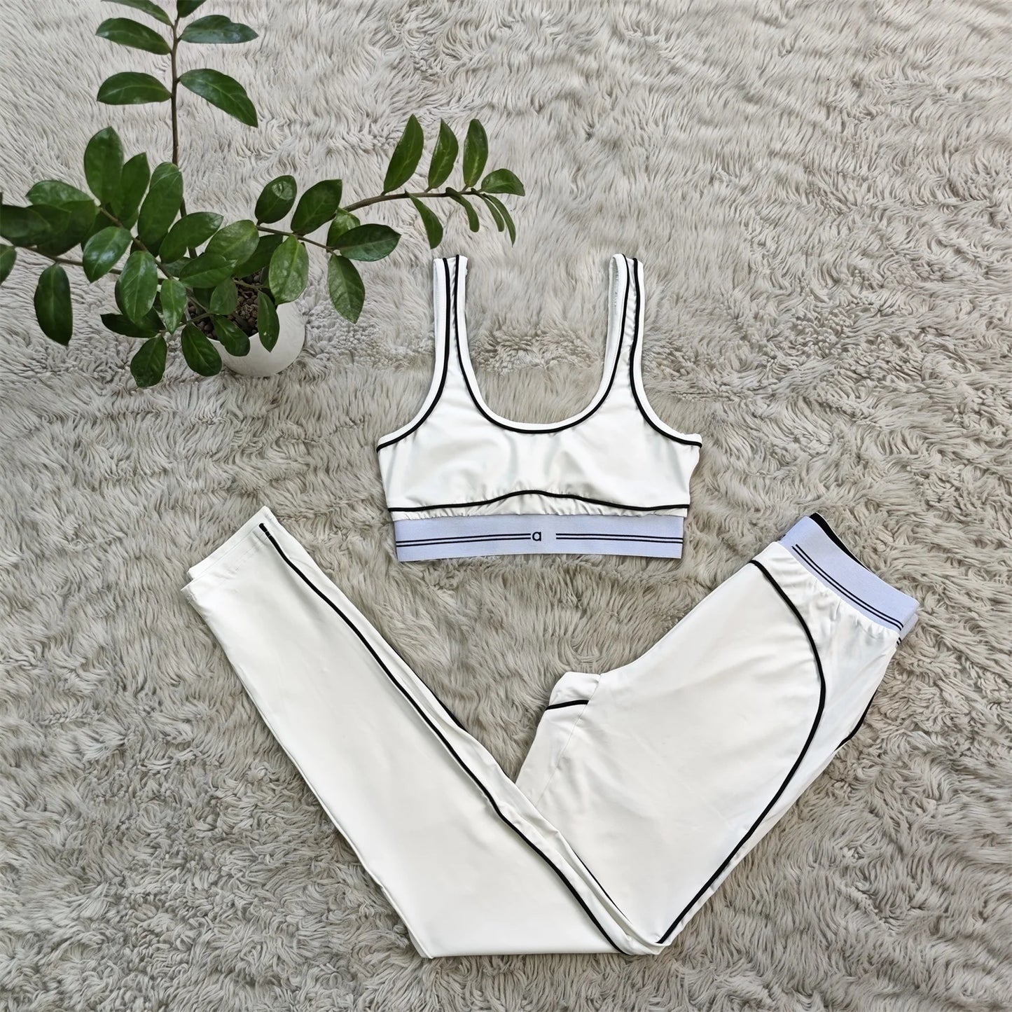 2025 New Women's Fashion Sports Sleeveless Tank Top, High Waist, Hip Lifting, and Belly Tight Pants Set